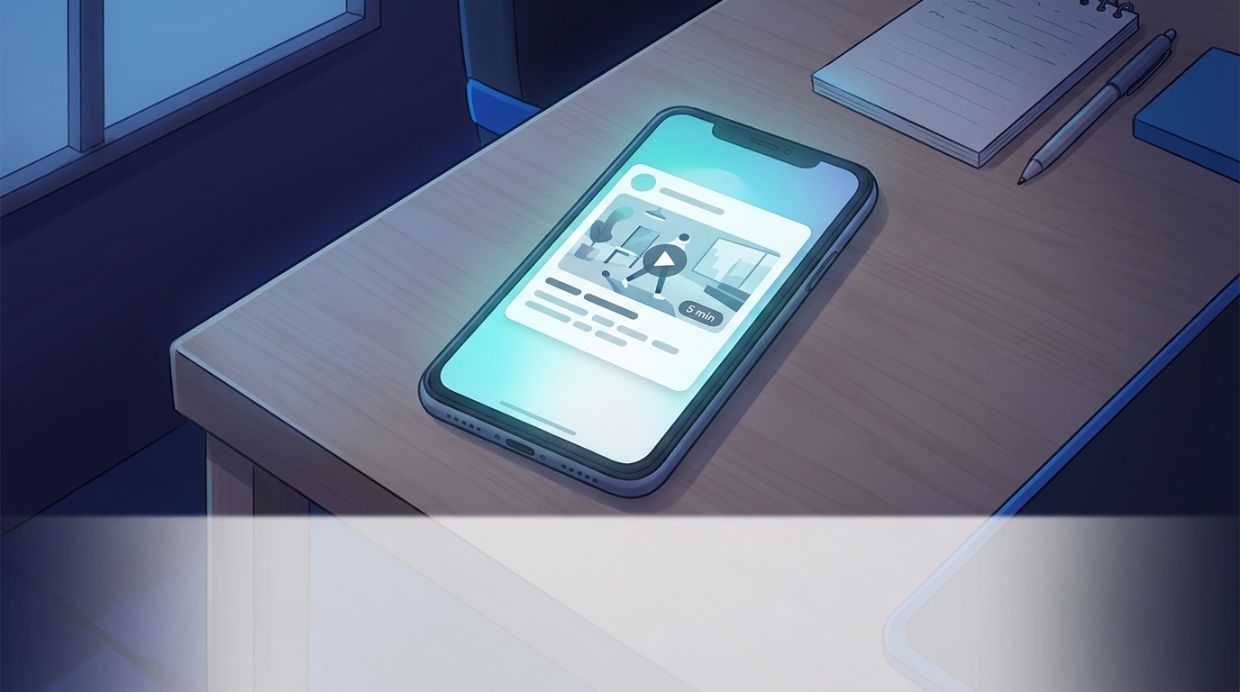 Un épisode court poussé sur le téléphone