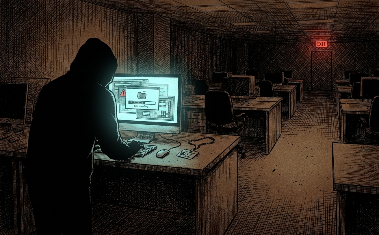 Une intrusion nocturne dans un bureau, vue depuis l'attaquant
